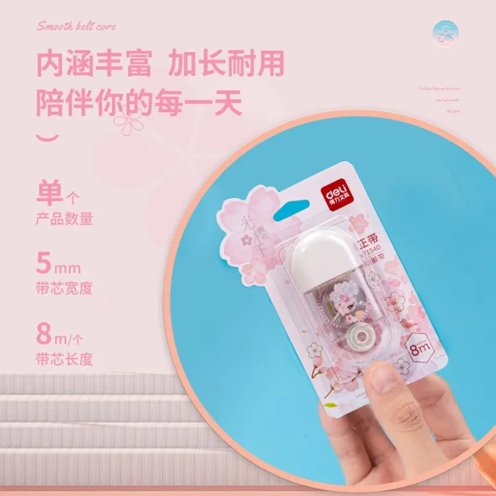 Deli%208%20Meter%20Sakura%20White%20Out%20Correction%20Tape%20Corrector%20Cute%20School%20Office%20Accessories%20Stationery%20Supplies%20-%20Image%204