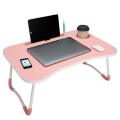 Foldable E-Laptop Bed Pro Table Computer Table Floor table Laptop table Drawing desk Bed Table Foldable Table Notebook Stand Reading Holder Breakfast Serving Bed Tray with Tablet Slots 40 x 60 cm or 16 x 24". 