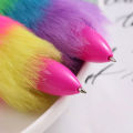 Rainbow Fur Pen Multi Color 6-in-1 Pen Fuzzy Pom Pom Pens Colorful Kawaii Stationery Best Stationery Gift For Girls. 