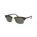 Ray-Ban Clubmaster Metal/Acetate Havana/Gold Frame Solid Green Lenses-RB3916-1304/31-52. 