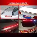 Universal Rear Car Spoiler Led Kit Light Trunk Lip - Flow Turn Signal ~ Trunk Spolier Light - 130cm - 12V. 
