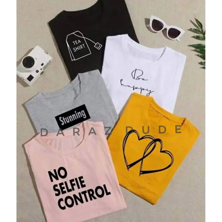 Pack%20of%205%20Half-Sleeve%20Cotton%20T-Shirts%20for%20Girls%20and%20Women%20-%20Casual%20Wear%20-%20Image%204