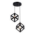 3in1 Base Square Cube Hanging Lamp / 2in1 Base Square Cube Hanging Lamp, Ceiling Lamp, Pendant Lamp, For Home, Office, TV Lounge, Bed Room, Led Light, Led Bulb, Filament Bulb. 