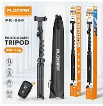 PLOKAMA PK-996 Multifunctional Tripod Mobile Stand With Bluetooth Remote - Black