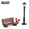 MOOXI City MOC Building Block Parts House Furniture Compatible Action Figure DIY Kids Toys Park Bench Street Lamp Bricks MOC0017 Pizazzazz. 