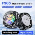 100%new celebrity trend+In stock+COD FS05 Mobile Phone Cooler Magnetic/Back-clip 2 IN 1 Semiconductor Cooling Fan Radiator for IOS Android Digital Display Heat Sink. 