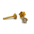 Single Stone Nose Pin in White American Zircon-Pure gold Jeweller. 