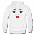 Girls Face Eyes Lips Pullover Hoodies for women. 