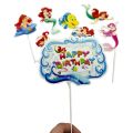 Mermaid Theme Cake Toppers - Cake Toppers - Multi Colors - Girls Theme - Pack Of 8 Cake Toppers. 