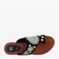 ECS Floral Embroidered Chappals Flat Chappal For Women. 