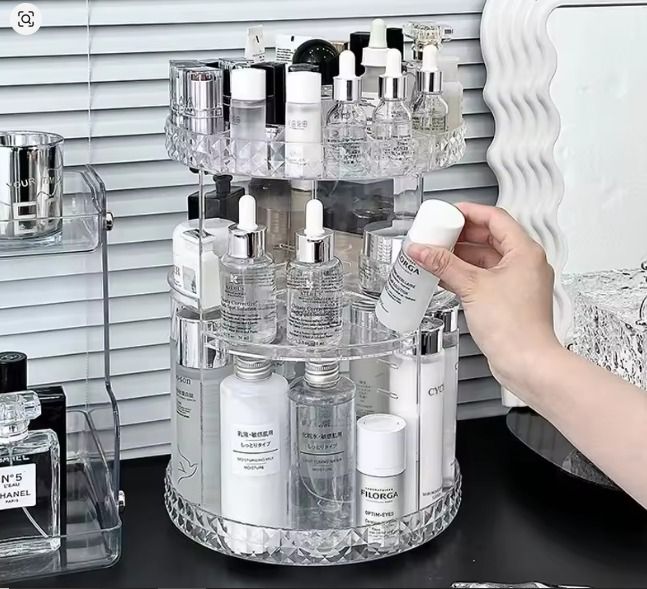 360° Rotating Makeup Organizer Stand - Cosmetic Holder Acrylic