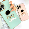 SUNAUDE Case For iPhone XR Classic Fashion Simple Black Hat Glasses Mr. Beard Patch Phone Case Lens All Inclusive Plating TPU Silicone Soft Case Anti falling Wear resistant Anti slip Boy Girl Couple Gift Box Phone Back Cover Cover. 