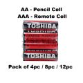 Toshiba Red General Purpose cell 1.5 Volt | Original Toshiba cell battery for Toys & Games Aa Pencil cell - Remote cell Aaa battery for Camera Accessories AA cells AAA cells. 