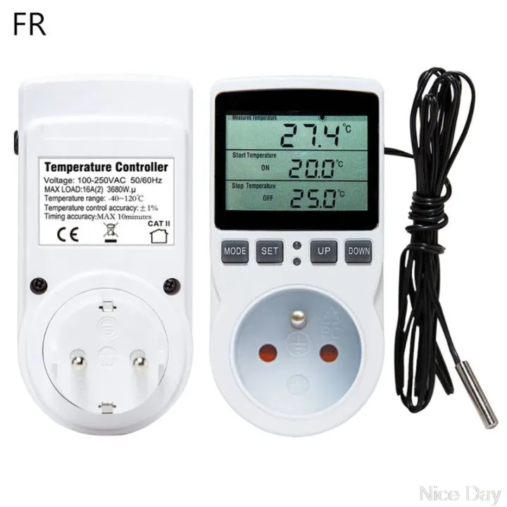 220V Thermostat Temperature Controller Socket with Timer Switch Smart ...