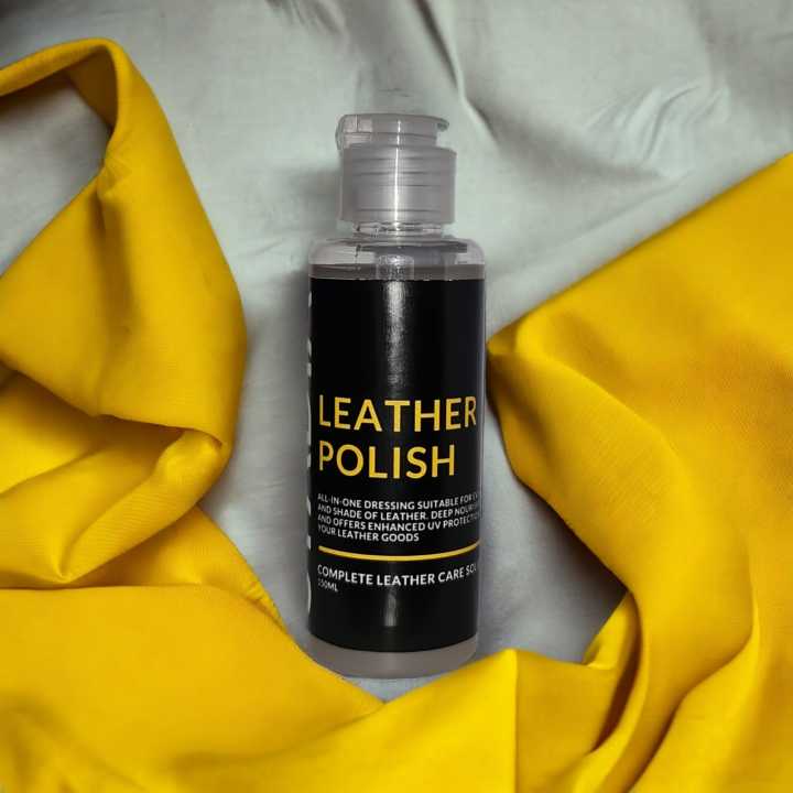 Leather Polish 150ml - Complete Care for Shoes, Jackets, Handbags, Car Seats, and Sofas - Shiner for All Leather Types and Colors - Scratch Remover - Revive All Leather