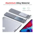 【PURE】 Metal Laptop Stand Aluminium ~ Portable Aluminum Alloy Base, Foldable Laptop Metal Stand Cooling Pad with Adjustable Height & Anti Slip Rubber Grips ~ Compatible with All Laptops, Macbook, Tablet, Notebook ~ Silver by FunBug. 