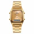 SKMEI 1220 Waterproof Men's Fashion Casual Quartz Wristwatch, Chronograph Digital Dual Time Sports Watch - Gold. 