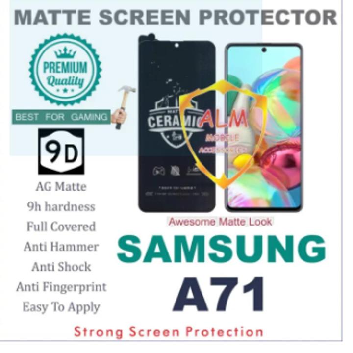 SAMSUNG A71 MATTE SCREEN PROTECTOR / AG MATTE CERAMIC SCREEN PROTECTOR FOR SAMSUNG A71 / 9D MATTE SCREEN PROTECTOR WITH BORDER FOR SAMSUNG A71 /unbreakable anti shock hybrid film 9D /11D / 21D / 6D / 100D matte Screen Protector FOR SAMSUNG A71
