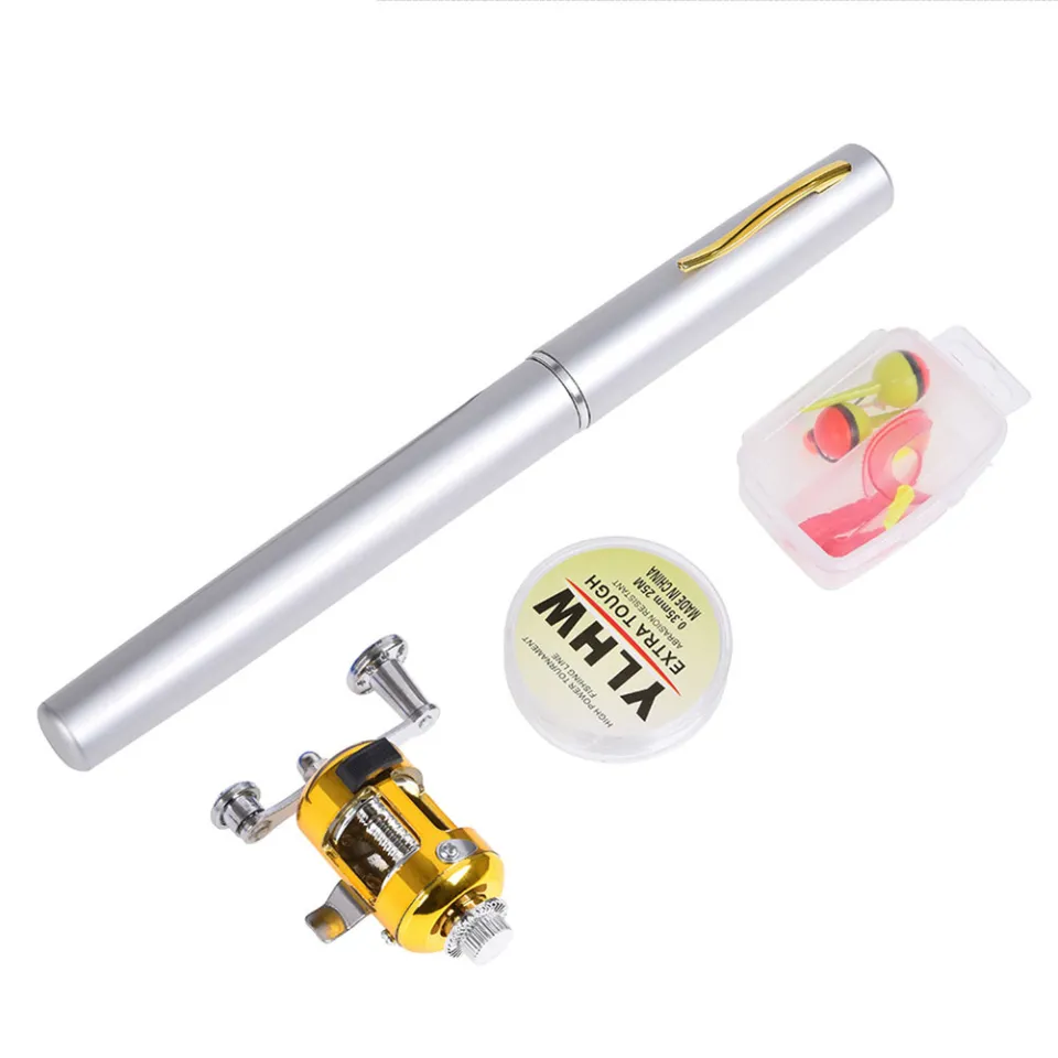 Aluminum Alloy Fishing Combo Mini Telescopic Fishing Rod & Reel Combo Pocket-Size Pen Fishing Pole With Tackle Box For Beginners Mini Fishing Rod Aluminum Alloy Fishing Combo Mini Telescopic Fishing Rod & Reel Combo Pocket-Size Pen Fishing Pole With Tackle Box For Beginners Mini Fishing Rod
