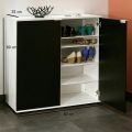 Wooden Shoe Organizer - White and Black. 