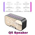 Bluetooth Alarm Clock Speaker Q5 — Mirror Display, Dual Alarm & FM Radio | HD Digital Mirror, Wireless Bluetooth Music, Compact Smart Clock Speaker. 