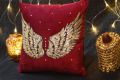 Kawish Home - Luxury Handmade Golden Wing- 100% Velvet Cushion Covers - 16 x 16 inches - Sofa Cushion Pillow. 