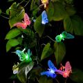 20 Led Solar Powered Butterfly Fiber Optic Fairy String Lights. 