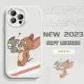 YYDS for iPhone 12 Pro Max Back Cover Cute Jerry Tom Leather Phone Case Ultra Thin Soft Drop Protection Case. 
