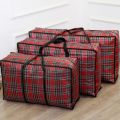 Heavy Duty Extra Large Storage Bags Plaid Moving Bags Totes with Zipper for Clothing Blanket Storage Bags College Supplies Boxes. 