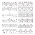 12Pc Flower Border Stencils Reusable for DIY Craft Stencils, 12x3.9In. 