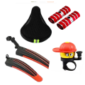 Pack of 5 Cycle Mud guard Cap Bell Axle Footrest Spiderman cycle seat 3D Breathable Bicycle Saddle Net Cover. 