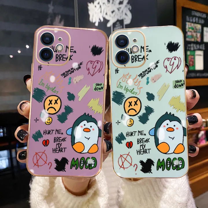 YIWESAN%20For%20iPhone%207%20Case%20Plating%20Side%20Edge%20Square%20New%20Design%20Cartoon%20Penguin%20Phone%20Cases%20Pattern%20Silicone%20Casing%20Full%20Back%20Cover%20Camera%20Protect%20Shockproof%20Softcase%20-%20Image%209