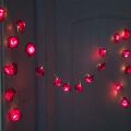 LED Red Rose Flower Fairy Lights, battery powered with 10 led. 