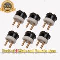 "Premium 2 Pin Male Plug with High-Temperature Ceramic Base - 250V, 10/16/20A for Household Appliances". 