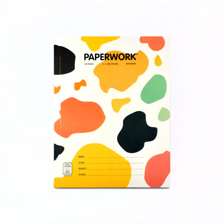 Layflat Notebook 6.75x8.75 in - 3x1 Maths Urdu English Lines - Color Splash - PAPERWORK
