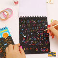 Magic Color Rainbow Scratch Paper Book Black Diy Drawing s Sing Painting Kids cute stationery. 