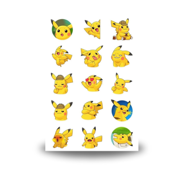 Pikachu Cute Mini UNCUT Sticker Sheet - A6 size - 15 x 10 cm | Journal Aesthetic Stickers - Uncut and A6 Sized (10x15cm) Art for Laptops, Journals, and More - Express Yourself Creatively for Girls