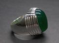 Yemeni Natural Sabz Aqeeq Mens Ring Sterling Silver 925 Green Agate Ring Handmade Green Carnelian Ring Chandi Ring Sabaz Akik Ring Hakik Ring Aqiq Ring. 