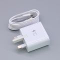 【All Of Me】Fast Wall Charger UK Plug Adapter Charger Type C Cable for Samsung Galaxy S8 S9 A80 A70 A50 A60 A40 A30 Note 8 9. 