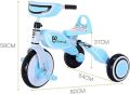 Tricycle For Kids, Children's Balance Twinkle Robot tricycle, Child Strike Infant 3 Wheeler Balance tricycle With Flashing Multicolor Lights & Music, Detachable Pedal & Folding Button. 