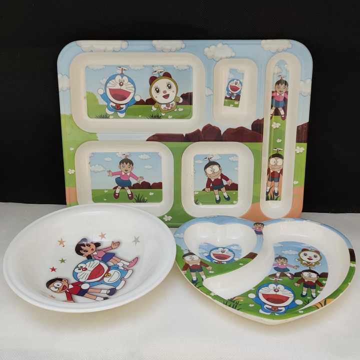 Melamine Baby Training Set Feeding Plates Set Dish Tray Bowl Set