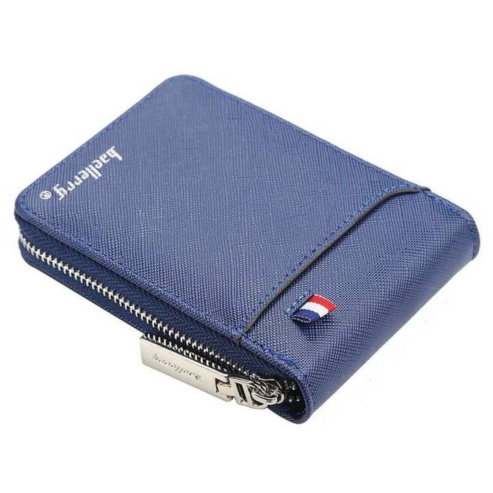 【Ready Stock】Cod✔ Baellerry Men'S Wallet Fashion Zipper Purse Small Short Credit Card Holder For Male Vintage Mini Man Purse With Coin Pocket K9105