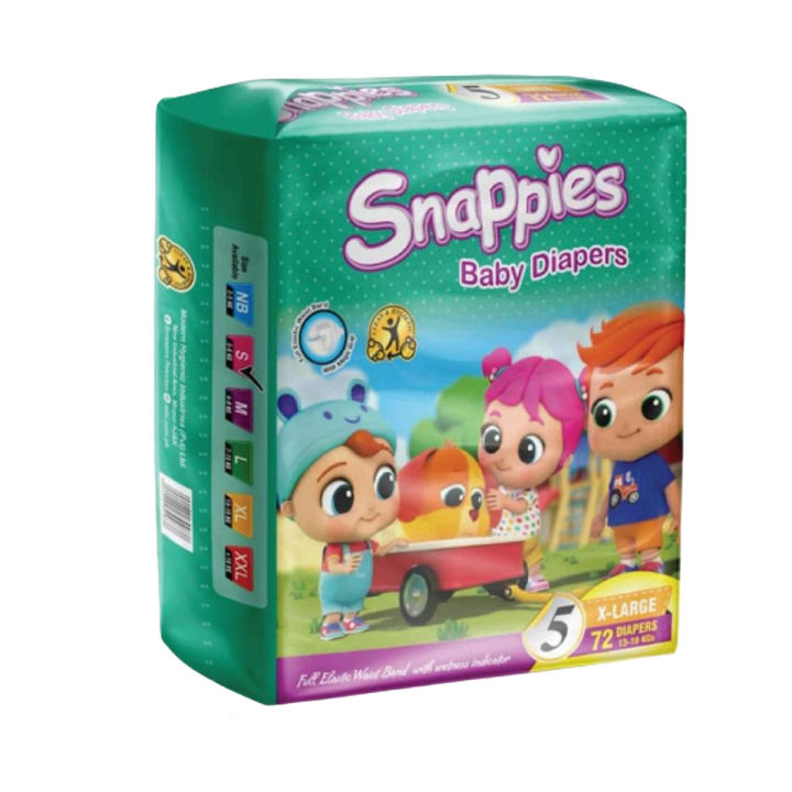 Snappies baby diaper size 5no XL 13-18 kg (72 pcs pack)