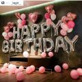 Silver Happy Birthday Foil Balloon - Birthday Decorations Balloon For Children Adult Air Balloons Foil Letter Balloons Birthday Banner Alphabet. 