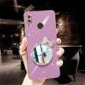 LECOMES for Huawei Nova 3i Back Cover with Bowknot Makeup Mirror Luxury 6D Plating Shiny Phone Case Soft Silicone Square Mobile Cases Pouch for Girls Boys. 