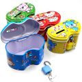 Kids steel metal money box for kids with lock system. 