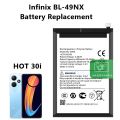 Infinix HOT 30i X669C Battery Replacement with 5000mAh Capacity, Infinix BL-49NX Lithium Cell Battery for Infinix HOT 30i X669C. 
