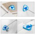 Triangle Shape Extendable Microfiber Mop For Floor Adjustable Triangle Cleaning Mop 180 Degree Rotating. 
