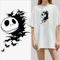 Funny funny doll face bat pattern Heat Transfer PVC Patch On Clothes Applique Decor Stickers Printed Decoration DIY Appliques. 