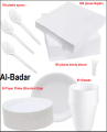 Disposable Cutlery Party Pack - Napkins, Plates, Glasses, Spoons And Straws. 
